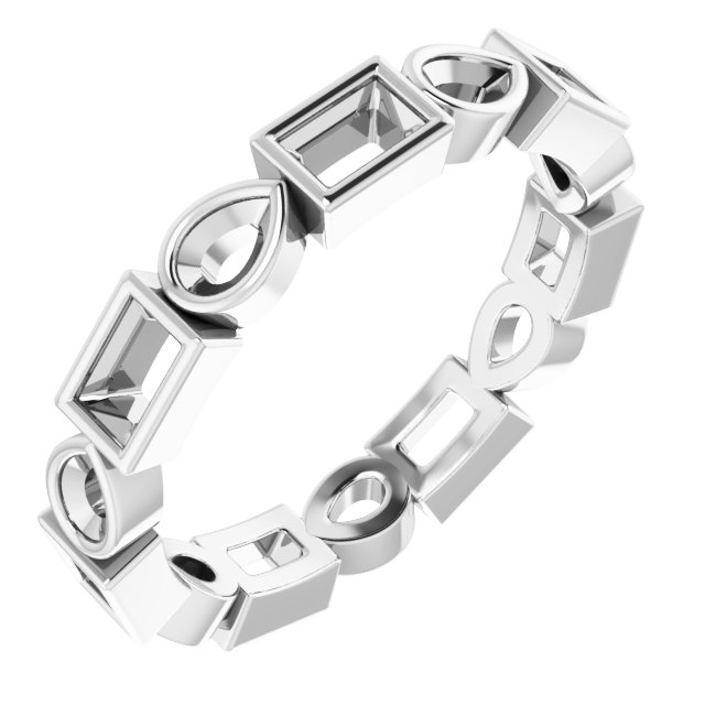 Bezel-Set Multi-Shape Eternity Band