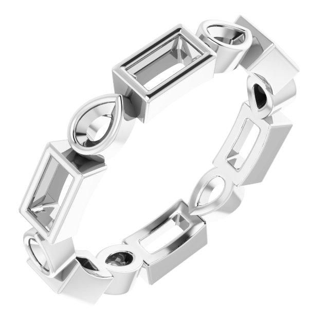 Bezel-Set Multi-Shape Eternity Band