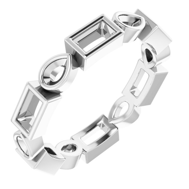Bezel-Set Multi-Shape Eternity Band