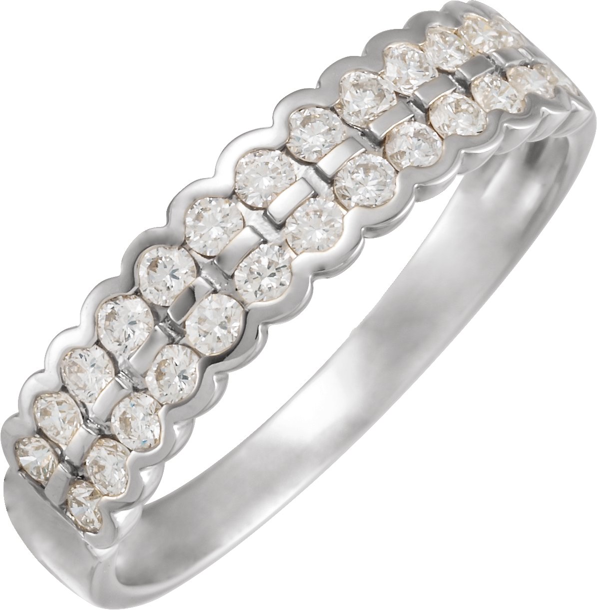 14K White 1/2 CTW Natural Diamond Anniversary Band