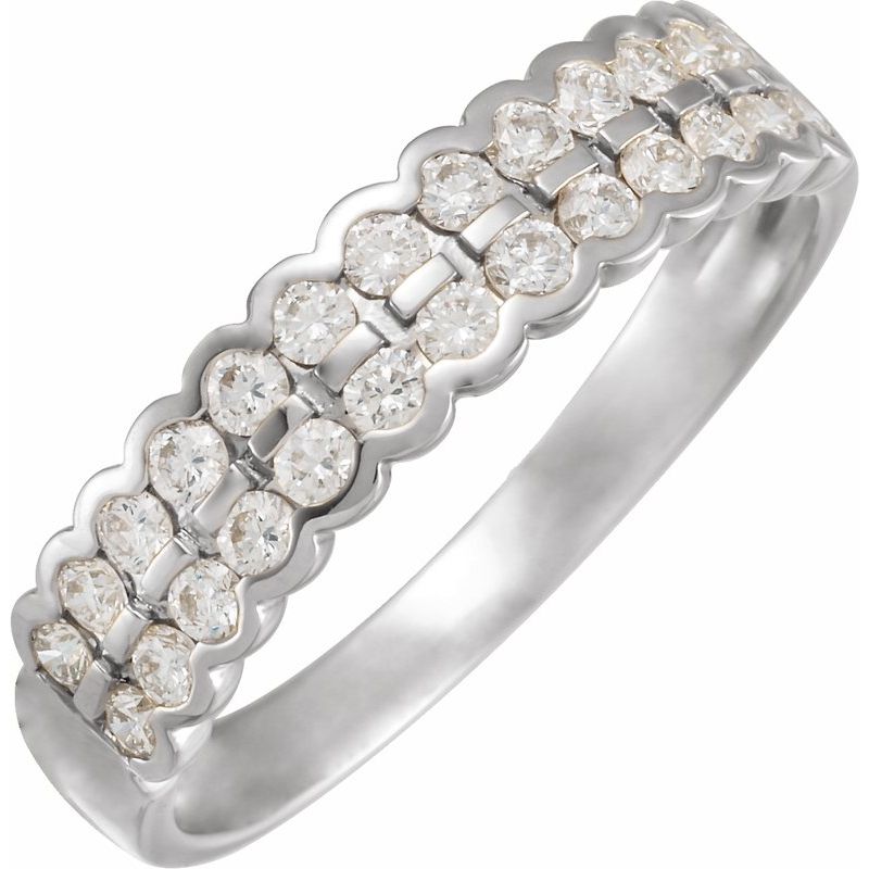 Channel-Set Double Row Anniversary Band