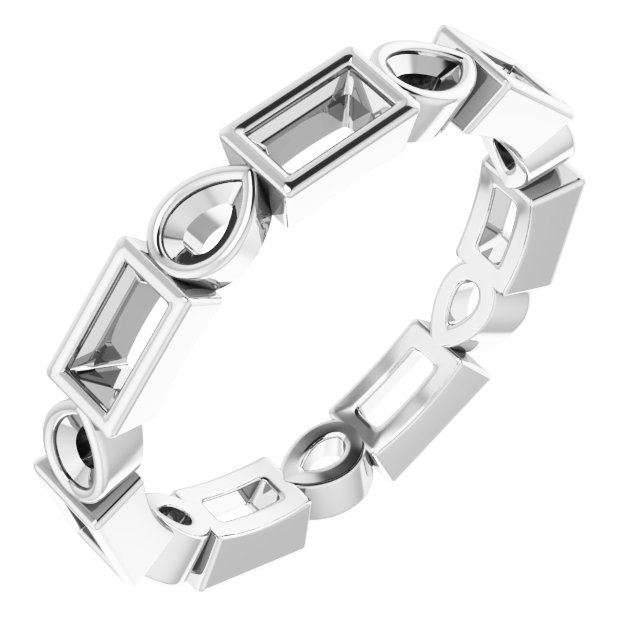 Bezel-Set Multi-Shape Eternity Band