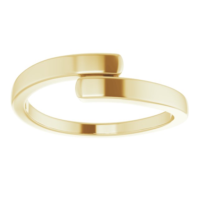 14K Yellow Engravable Bypass Ring