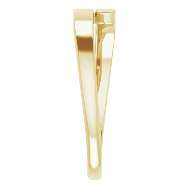 14K Yellow Engravable Bypass Ring