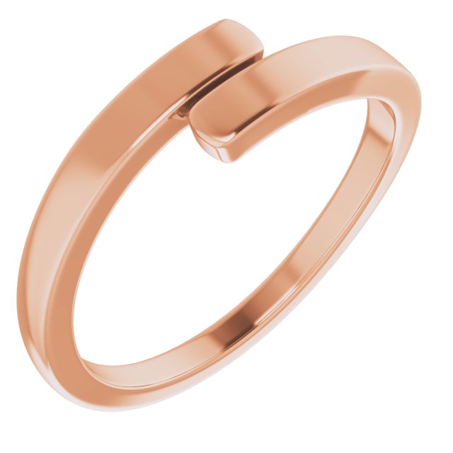 14K Rose Engravable Bypass Ring Ref 19438682