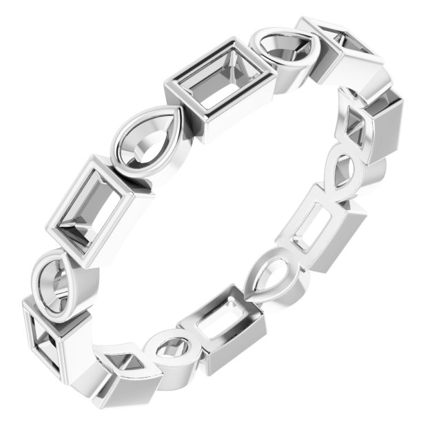 Bezel-Set Multi-Shape Eternity Band