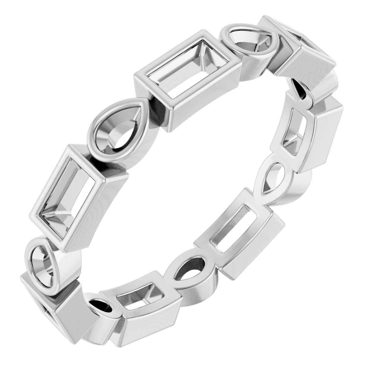 Bezel-Set Multi-Shape Eternity Band