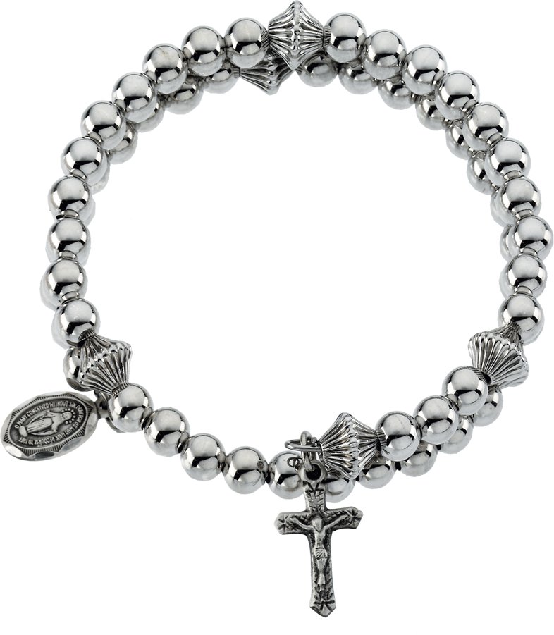 Stainless steel rosary on sale bracelet