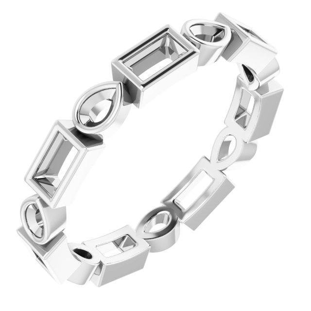 Bezel-Set Multi-Shape Eternity Band