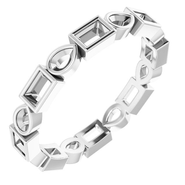 Bezel-Set Multi-Shape Eternity Band