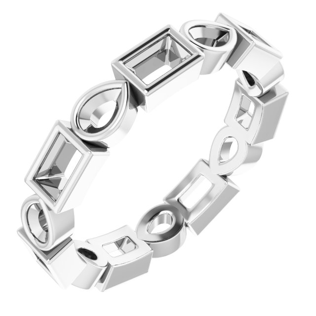 Bezel-Set Multi-Shape Eternity Band