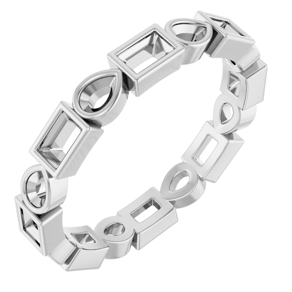Bezel-Set Multi-Shape Eternity Band
