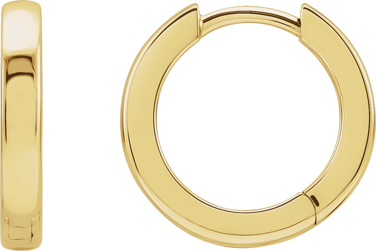 14K Yellow Hinged 14 mm Hoop Earring