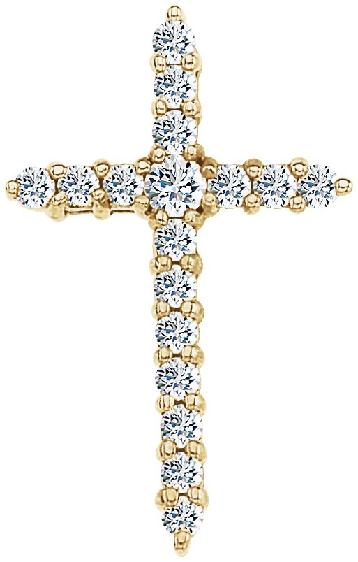 14K Yellow 1/3 CTW Lab-Grown Diamond Cross Pendant