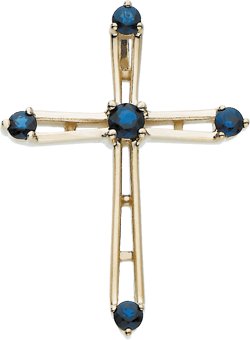 Cross Pendant with Genuine Sapphire 26 x 20mm Ref 504545
