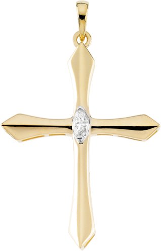 Solitaire Cross Pendant