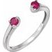 14K White Natural Ruby Negative Space Ring