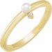 14K Yellow Cultured White Seed Pearl & .015 CT Natural Diamond Ring