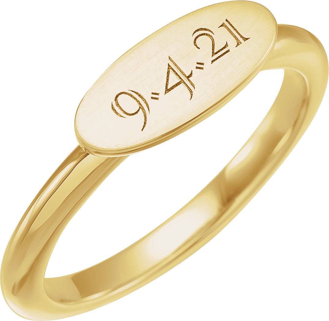 Engravable Oval Signet Ring