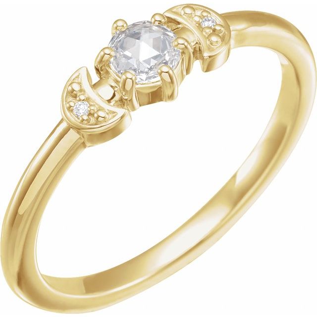 14K Yellow 1/6 CTW Natural Rose-Cut Diamond Stackable Ring