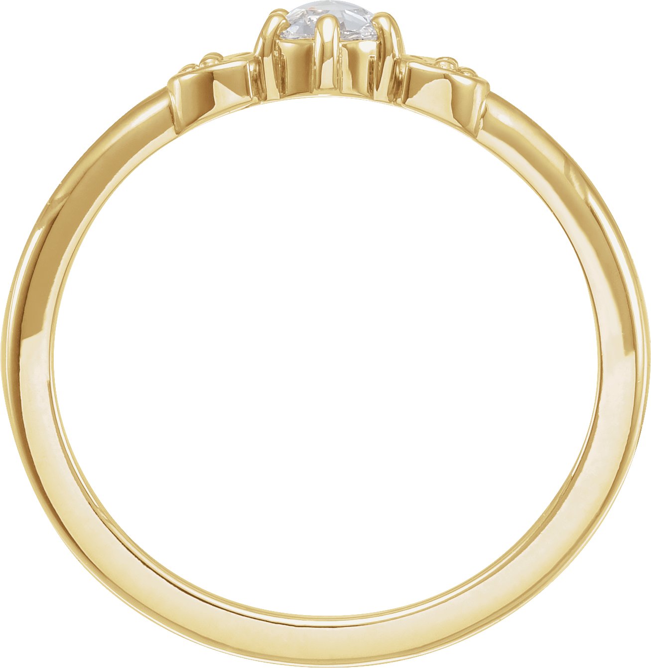 14K Yellow 1/6 CTW Rose-Cut Natural Diamond Stackable Ring