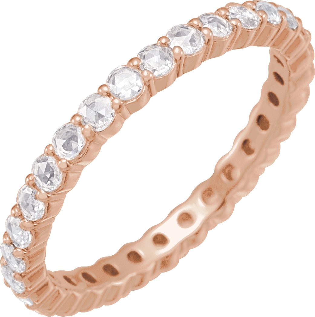 14K Rose 1/2 CTW Natural Diamond Eternity Band Size 7