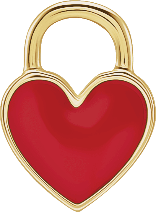 enameled heart charm