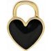 14K Yellow 11.7x2.6 mm Black Enameled Heart Charm/Pendant