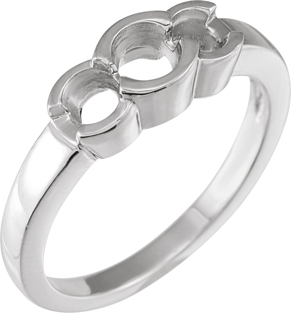 Half-Bezel Three-Stone Anniversary Band
