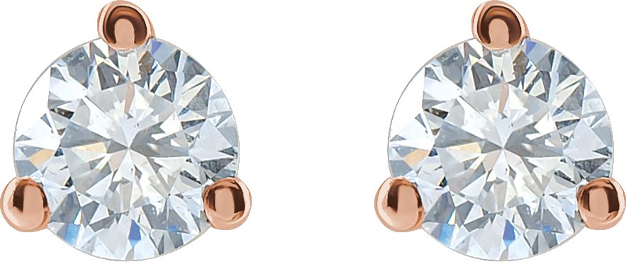 14K Rose 3/4 CTW Lab-Grown Diamond Stud Earrings