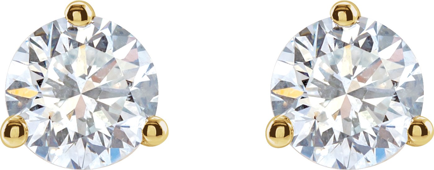 14K Yellow 1 CTW Lab-Grown Diamond Stud Earrings