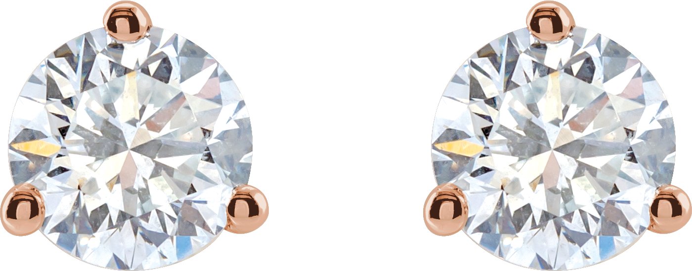 14K Rose 1 CTW Lab-Grown Diamond Stud Earrings