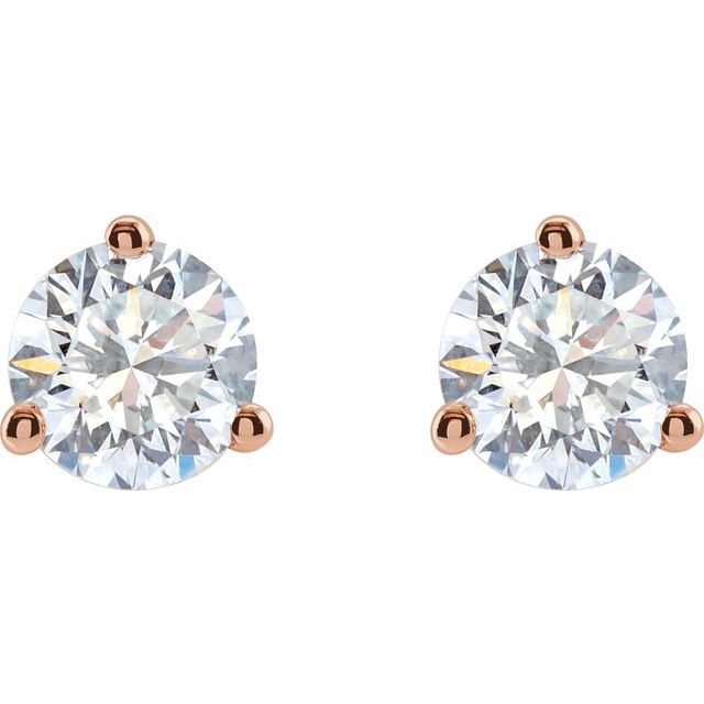 14K Rose 1 1/4 CTW Lab-Grown Diamond Stud Earrings