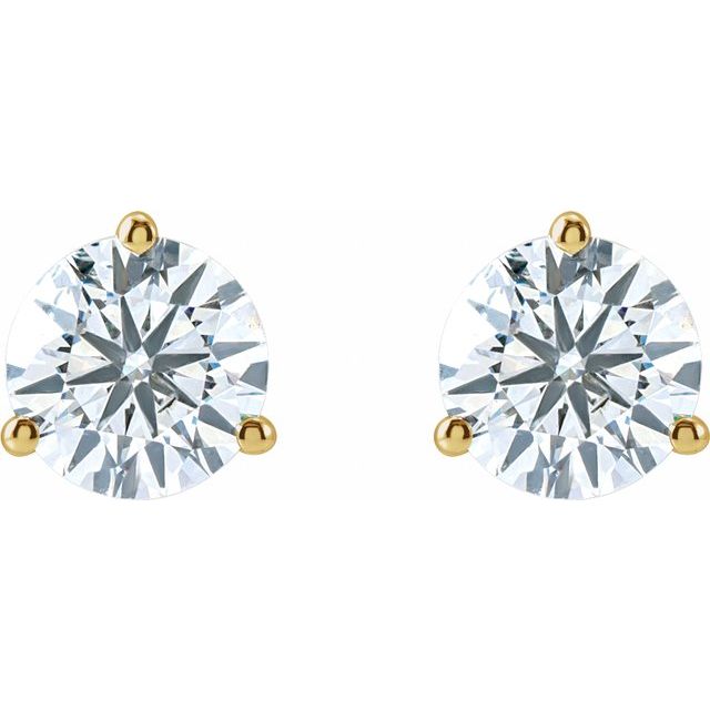 14K Yellow 1 1/2 CTW Lab-Grown Diamond Stud Earrings