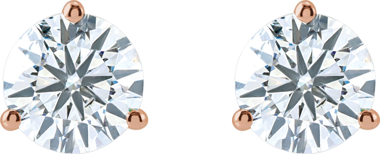 14K Rose 1 1/2 CTW Lab-Grown Diamond Stud Earrings