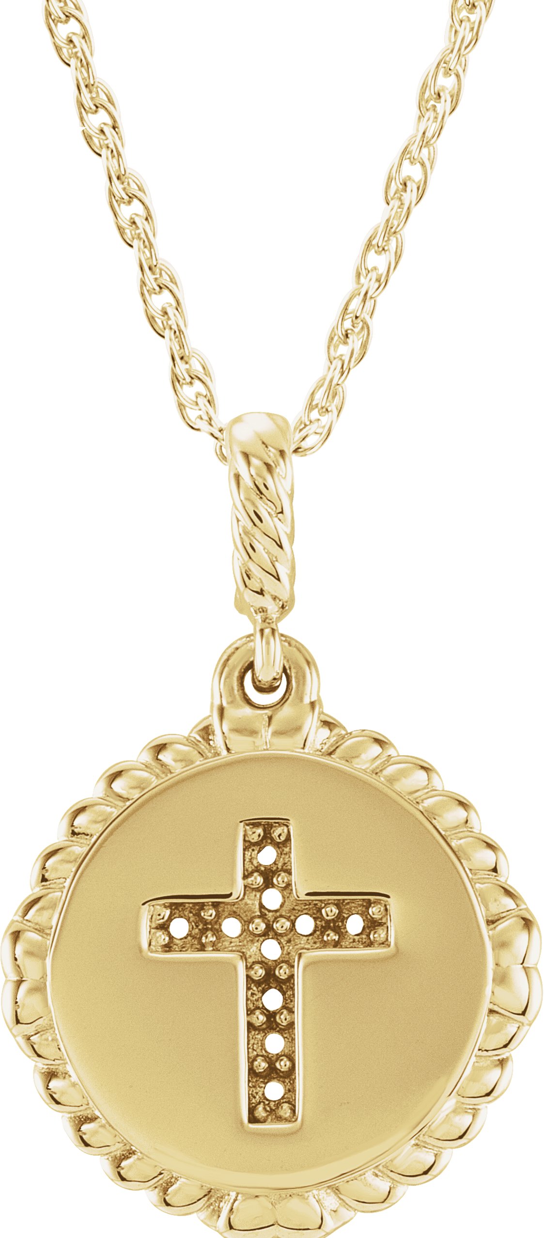 Accented Cross Disc Necklace or Pendant