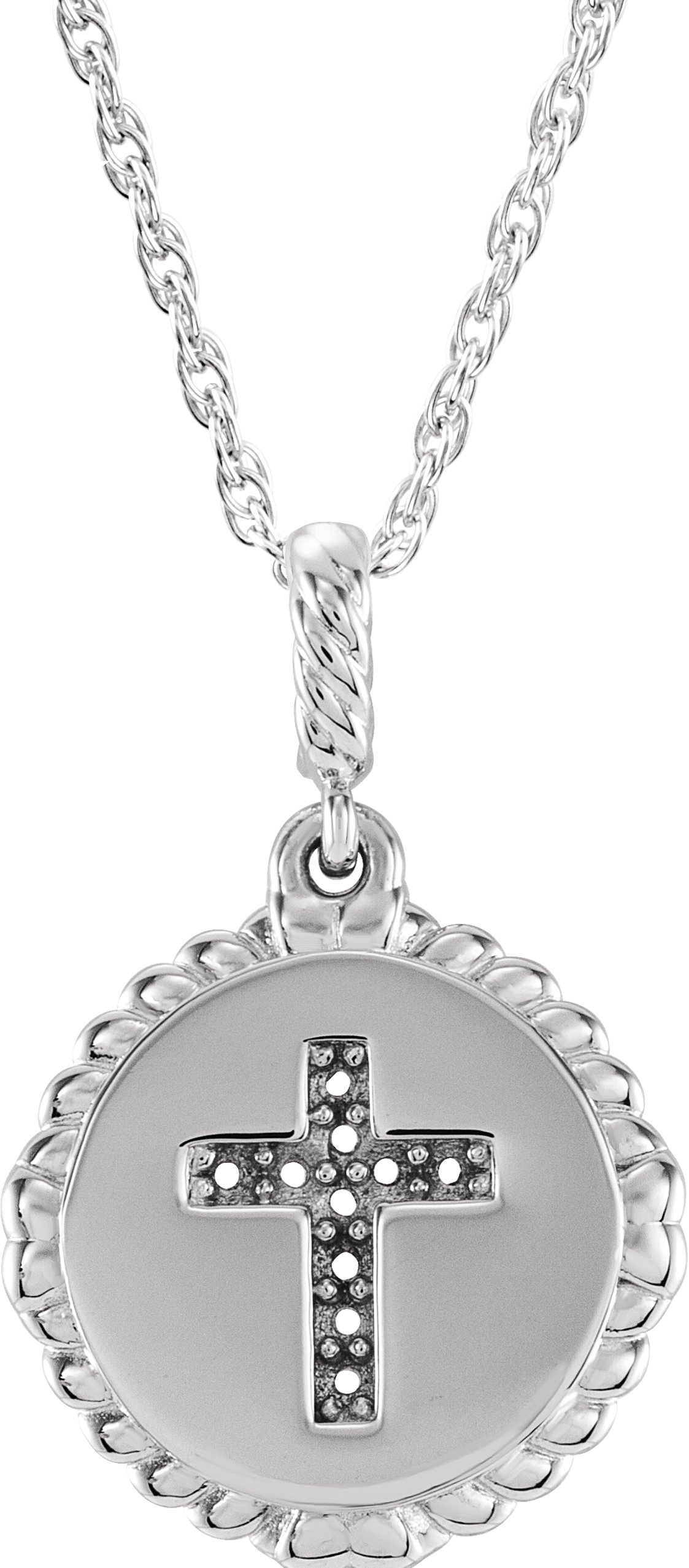 Accented Cross Disc Necklace or Pendant