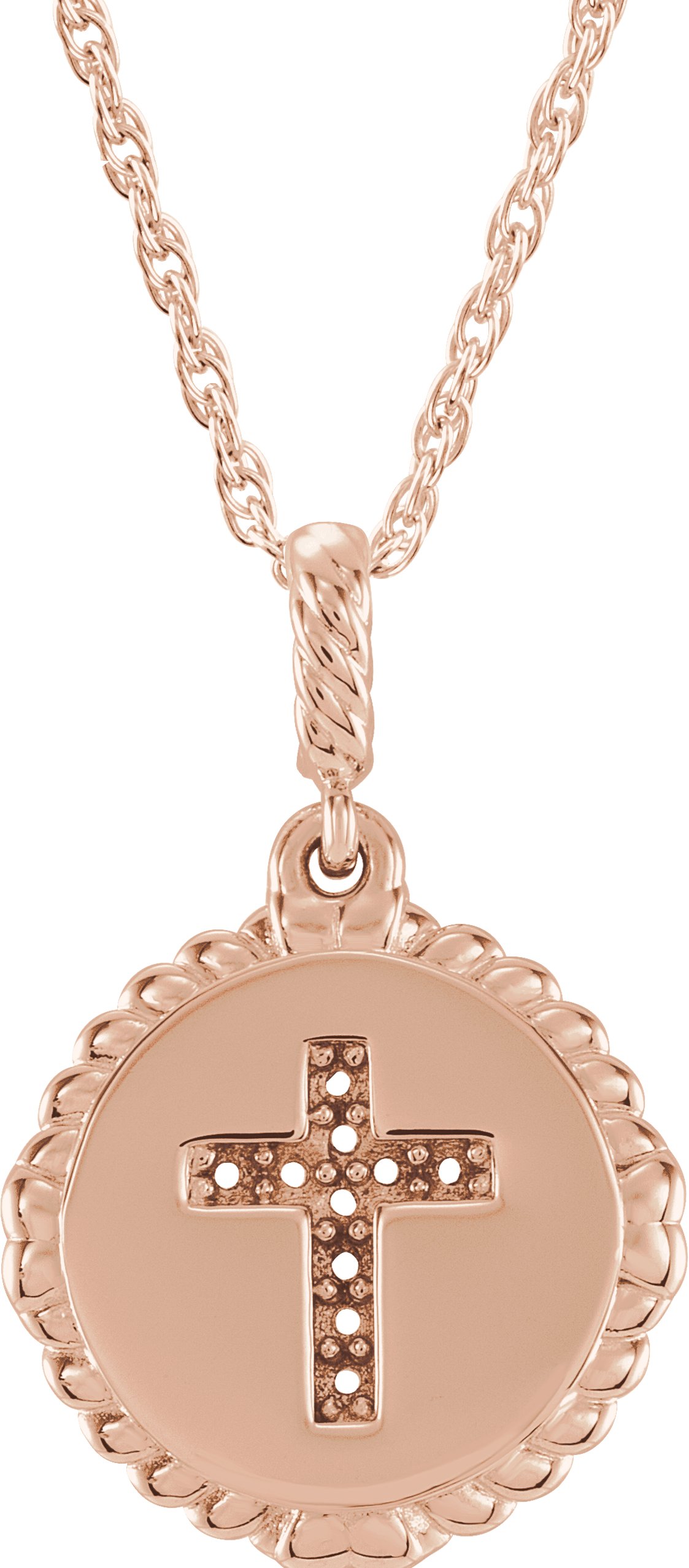 Accented Cross Disc Necklace or Pendant