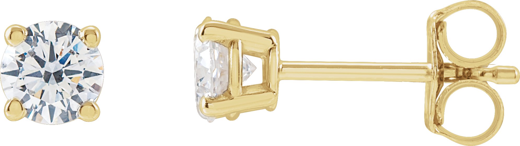14K Yellow 3/4 CTW Lab-Grown Diamond Stud Earrings