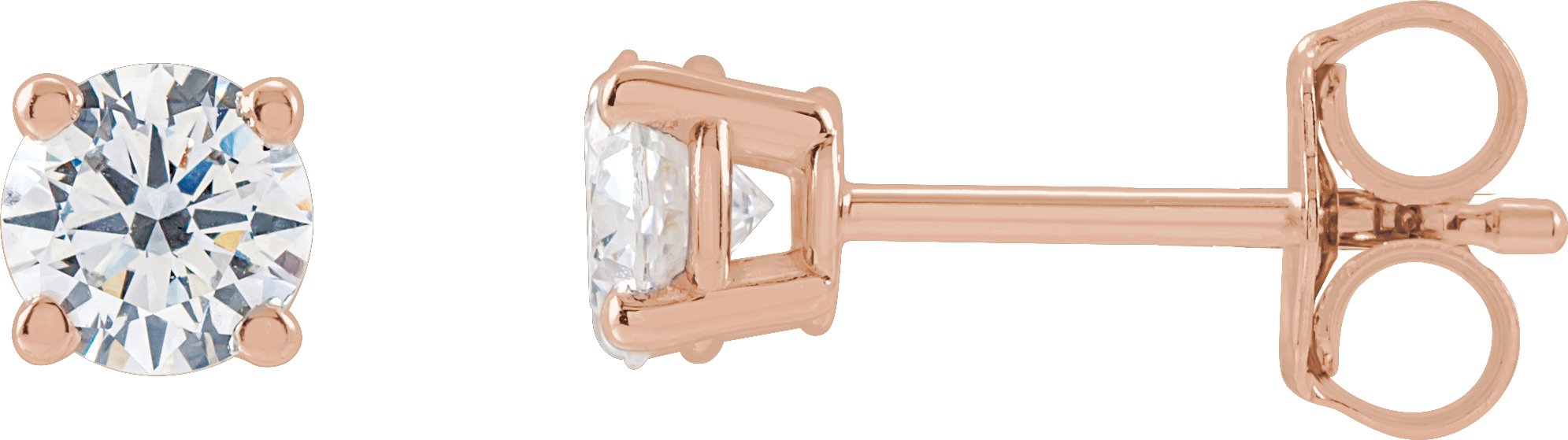 14K Rose 1/2 CTW Lab-Grown Diamond Stud Earrings