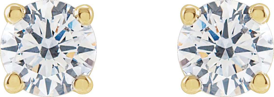 14K Yellow 3/4 CTW Lab-Grown Diamond Stud Earrings