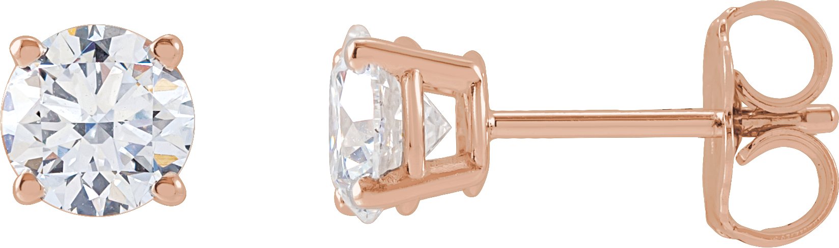 14K Rose 1 1/4 CTW Lab-Grown Diamond Stud Earrings