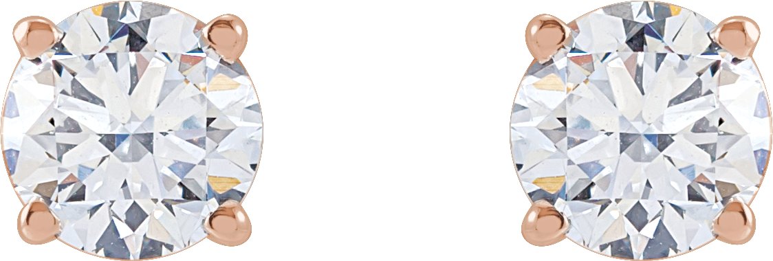 14K Rose 1 CTW Lab-Grown Diamond Stud Earrings