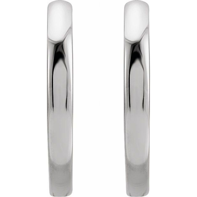Platinum 15 mm Huggie Hoop Earrings