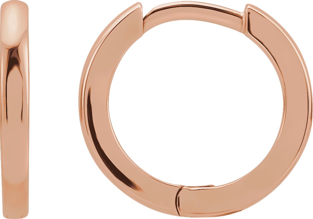 14K Rose 20 mm Huggie Hoop Earrings