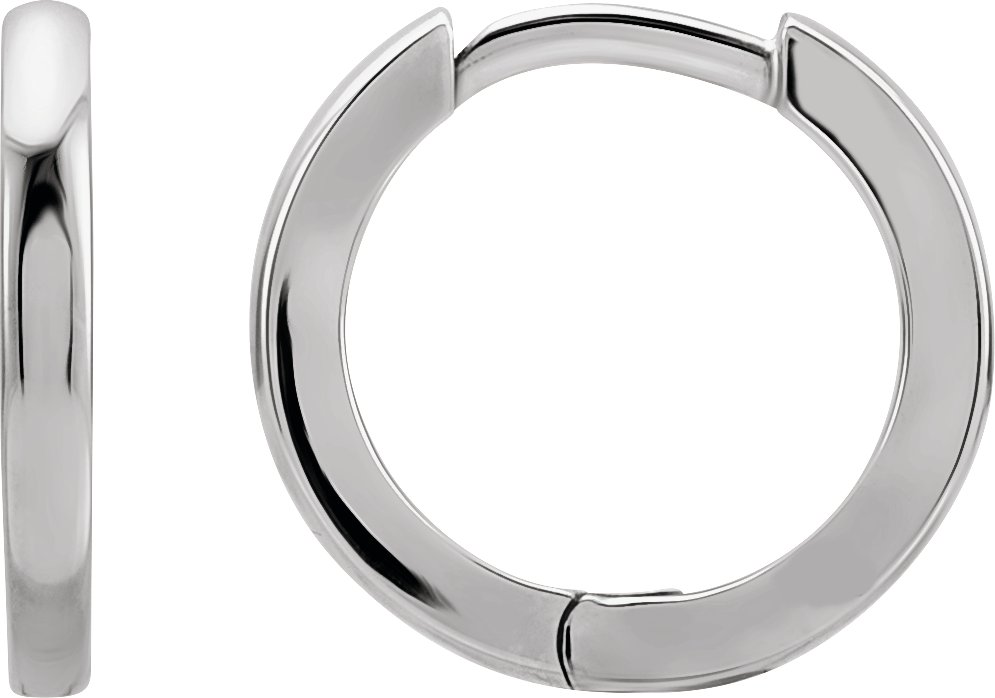 Sterling Silver Hinged 12.5 mm Hoop Earrings