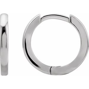 Sterling Silver Hinged 12.5 mm Hoop Earrings
