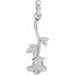 Sterling Silver 22.36x6.73 mm Rose Pendant