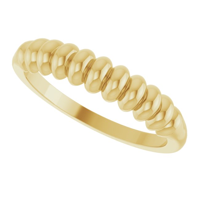 14K Yellow Stackable Puffy Ring