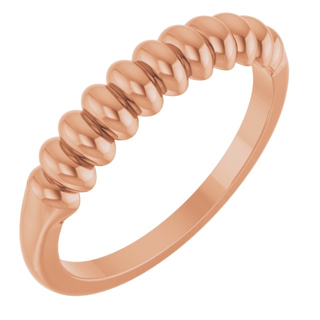 14K Rose Stackable Puffy Ring